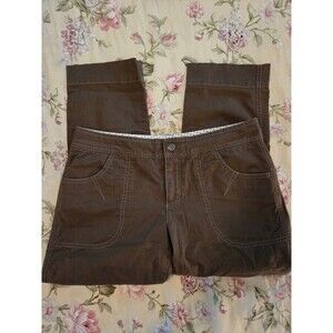 ATHLETA Pants Womens 6 Tall 6T Brown Schoeller Organic Cargo Cropped Pants